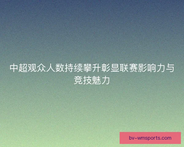 中超观众人数持续攀升彰显联赛影响力与竞技魅力